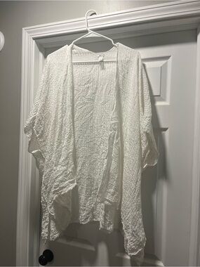 aerie Off-White Textured Open kimono